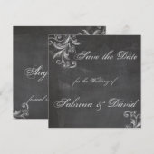 Chalkboard Floral Save the Date (Voorkant / Achterkant)