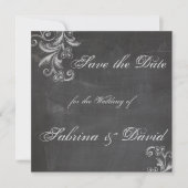 Chalkboard Floral Save the Date (Voorkant)