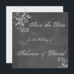 Chalkboard Floral Save the Date<br><div class="desc">Casual Chalkboard en krijt zien er - getextureerd zwarte krijtbord met een krijtvlek die tekst lijkt te verschijnen - voor deze casual maar trendy chic Chalkboard bruiloft voor een formele maar casual,  chic maar country look - geweldig voor de ouderwetse romantische bruiloft.</div>