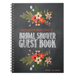 Chalkboard Floral Vrijgezellenfeest Guest Book Notitieboek