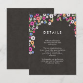 Chalkboard Floral Wedding Insert Kaarten (Voorkant / Achterkant)