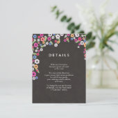 Chalkboard Floral Wedding Insert Kaarten (Staand voorkant)