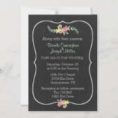 Chalkboard: Floral Wedding Invitation Magnet Magnetische Uitnodiging (Voorkant)