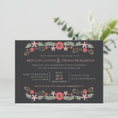 Chalkboard Floral Wedding Invitations Kaart (Staand voorkant)