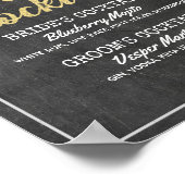 Chalkboard Floral Wedding Signature Drink Menu Poster (Hoek)