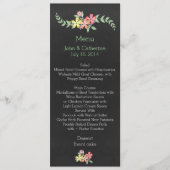 Chalkboard: Floral Wedding Table Menu (Voorkant)