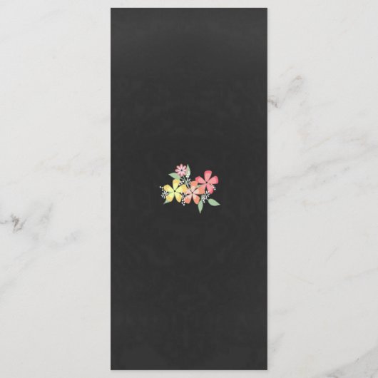Chalkboard: Floral Wedding Table Menu (Achterkant)