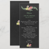Chalkboard: Floral Wedding Table Menu (Voorkant / Achterkant)