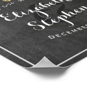 Chalkboard Floral Wedding Welcome Reception Sign. Poster (Hoek)