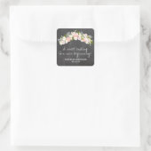 Chalkboard Floral Wreath Wedding Vierkante Sticker (Tas)