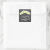 Chalkboard Floral Wreath Wedding Vierkante Sticker (Tas)