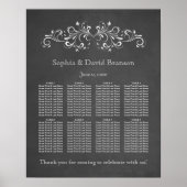 Chalkboard (Flourish and Swirl Seating Chart) Poster (Voorkant)