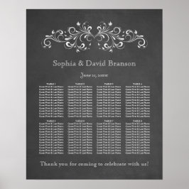 Chalkboard (Flourish and Swirl Seating Chart) Poster