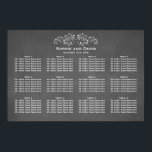 Chalkboard (Flourish and Swirl Seating Chart) Poster<br><div class="desc">Robuust huwelijksontwerp met wervelende en bloeiende decoratieve illustratie,  twee pijlen met hart,  op een zwarte achtergrond. Het gebruik past hulpmiddel aan om uw info toe te voegen. Voor meer informatie,  bezoek mijn Chalkboard Flourish and Swirl Wedding Collectie.</div>