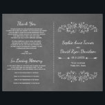 Chalkboard Flourish en Swirl | Weddenschap-program<br><div class="desc">Robuust huwelijksontwerp met wervelende en bloeiende decoratieve illustratie,  twee pijlen met hart,  op een zwarte achtergrond. Het gebruik past hulpmiddel aan om uw info toe te voegen. Voor meer informatie,  bezoek mijn Chalkboard Flourish and Swirl Wedding Collectie.</div>