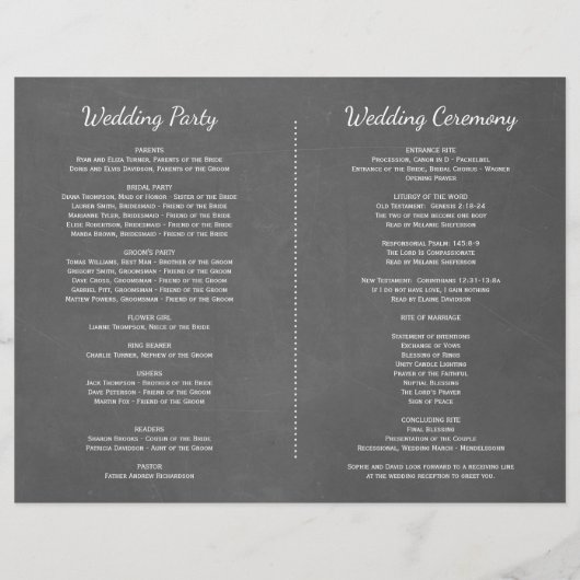 Chalkboard Flourish en Swirl | Weddenschap-program (Achterkant)