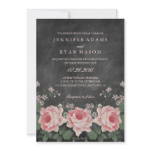  CHALKBOARD FLOWER WEDDING INVITATION