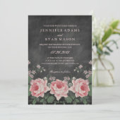  CHALKBOARD FLOWER WEDDING INVITATION KAART (Staand voorkant)