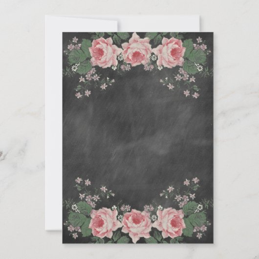  CHALKBOARD FLOWER WEDDING INVITATION KAART (Achterkant)