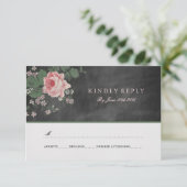 CHALKBOARD FLOWER WEDDING RSVP INVIATIES (Staand voorkant)