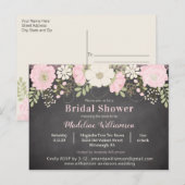 Chalkboard & Flowers Bridal Shower Invitation Briefkaart (Voorkant / Achterkant)