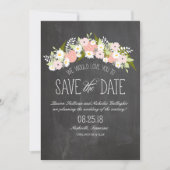Chalkboard Flowers in Bloom Save the Date (Voorkant)
