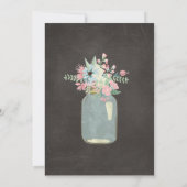 Chalkboard Flowers Rustic Mason Jar Modern Floral Kaart (Achterkant)
