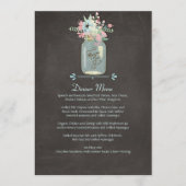 Chalkboard Flowers Rustic Mason Jar Modern Floral Menu (Voorkant)