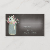 Chalkboard Flowers Rustic Mason Jar Modern Floral Plaatskaartje (Achterkant)