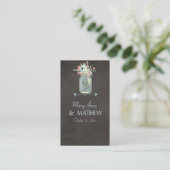 Chalkboard Flowers Rustic Mason Jar Modern Floral Plaatskaartje (Staand voorkant)