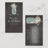 Chalkboard Flowers Rustic Mason Jar Modern Floral Plaatskaartje (Voorkant / Achterkant)