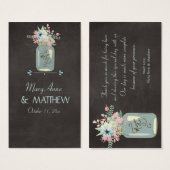 Chalkboard Flowers Rustic Mason Jar Modern Floral Visitekaartjes (Voorkant /achterkant)