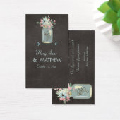 Chalkboard Flowers Rustic Mason Jar Modern Floral Visitekaartjes (Bureau)