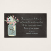 Chalkboard Flowers Rustic Mason Jar Modern Floral Visitekaartjes (Achterkant)