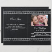 chalkboard Folding Photo bruiloft programma's (Voorkant / Achterkant)