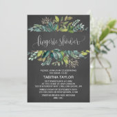 Chalkboard Foliage Lingerie Shower Kaart (Staand voorkant)