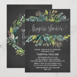 Chalkboard Foliage Lingerie Shower Kaart