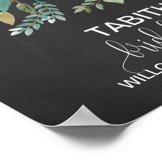 Chalkboard Foliage Vrijgezellenfeest Welkom Poster (Hoek)