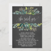 Chalkboard Foliage zei ja tegen Engagement Party Kaart (Voorkant)