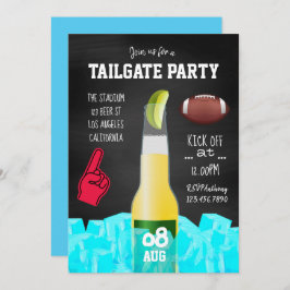 Chalkboard Football Tailgate Party Invitation Kaart