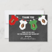Chalkboard FOOTBALL Thema THANK U baby shower Bedankkaart (Voorkant)