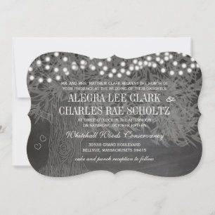 Chalkboard Forest Romantic Tree Wedding Kaart
