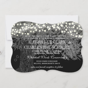Chalkboard Forest Romantic Tree Wedding Kaart