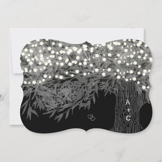 Chalkboard Forest Romantic Tree Wedding Kaart (Achterkant)