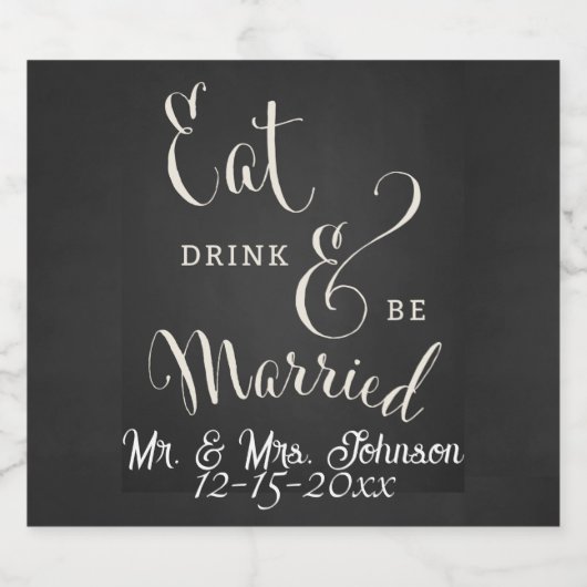 Chalkboard Forever en Altijd Mousserende Wijn Labe Sparkling Wijnetiket (Enkel label)