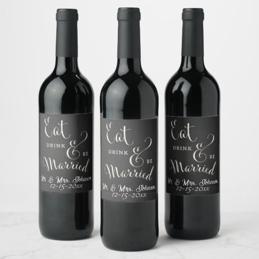 Chalkboard Forever en Altijd Wine Labels Wijn Etiket (Flessen)