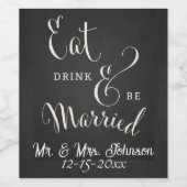 Chalkboard Forever en Altijd Wine Labels Wijn Etiket (Enkel label)