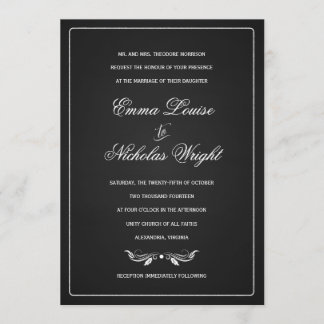 Chalkboard Formele Typografie Wedding Invitations Kaart