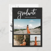 Chalkboard | Foto Afstuderen Afstudeerder Script R Uitnodiging Briefkaart (Voorkant / Achterkant)