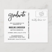 Chalkboard | Foto Afstuderen Afstudeerder Script R Uitnodiging Briefkaart (Achterkant)